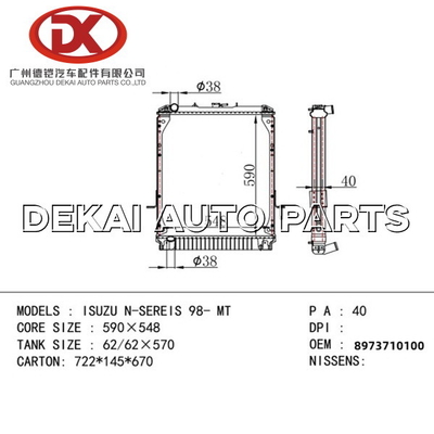 Otomatik Soğutma Sistemi Radyatör Tankı 8973710100 Kamyon ISUZU NPR 4HG1 4HF1
